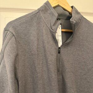 NWT Adidas Men's Gray Quarter-Zip golf Sweater